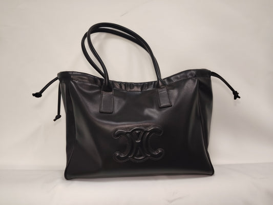 halols Women's Black Smooth Calfskin Crossbody Bag Handbag Extra Large Capacity Travel