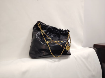 halols Small chain garbage bag birthday gift for girlfriend with black background and gold lettering