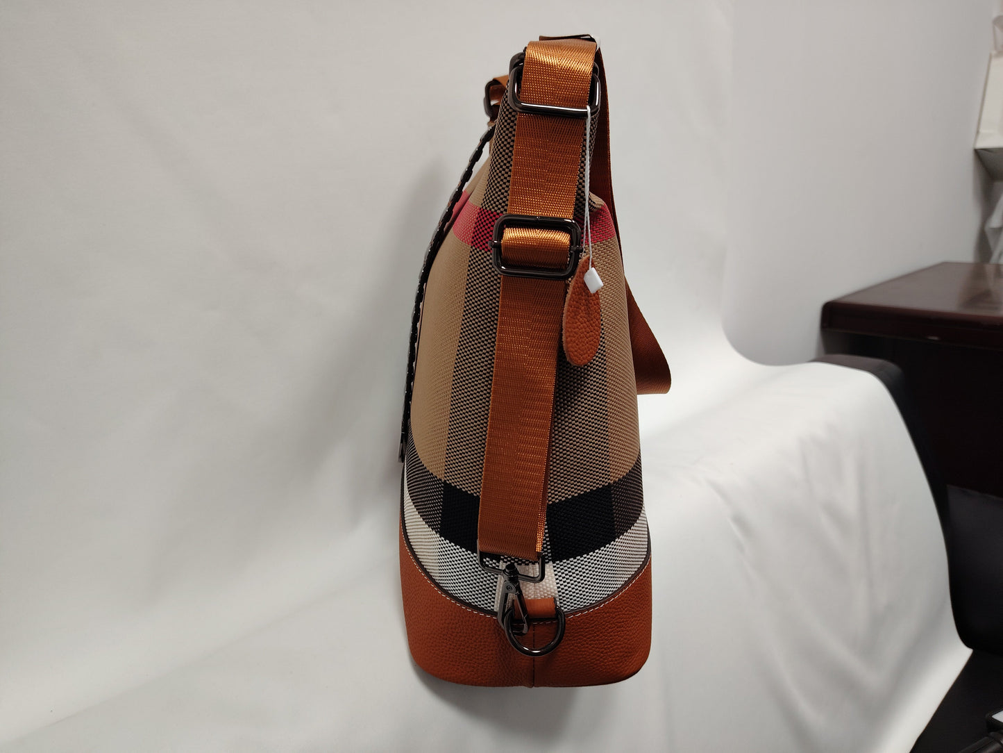 halols Canvas Mini Tassel Crossbody Bag Saddle Brown